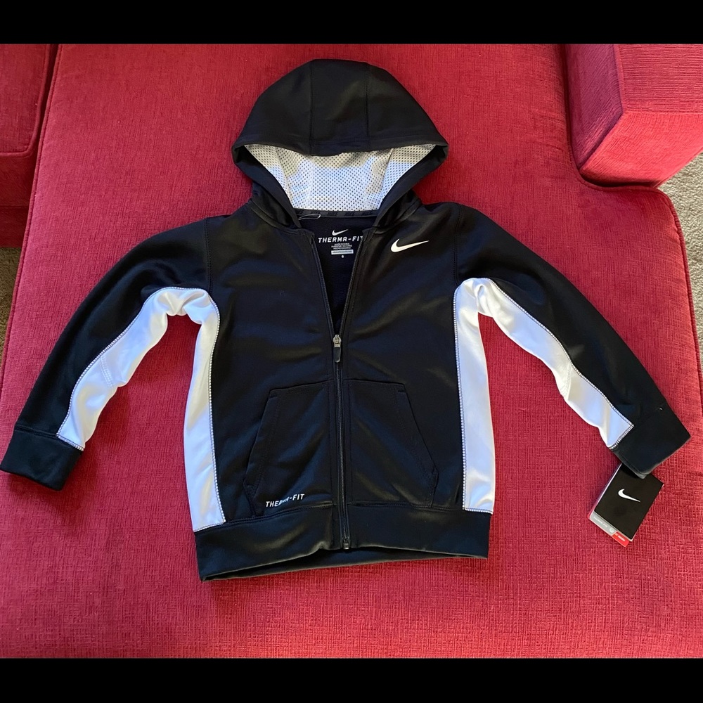 Boys Nike Therma-Fit Zip Up Hoodie, Black, Size 6 (Boys / Kids)